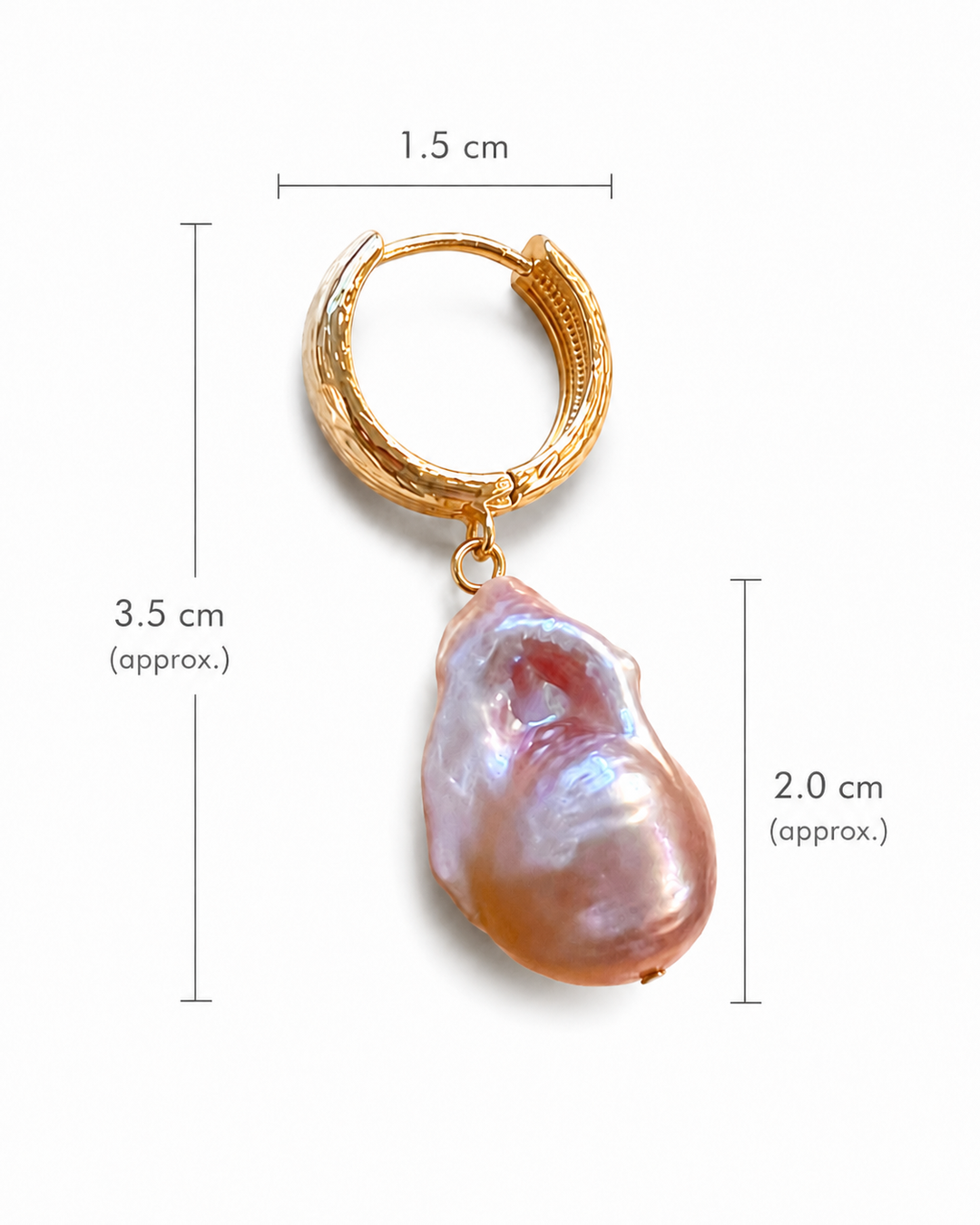 Pink Baroque Freshwater Pearl Hoop Earrings – Sterling Silver