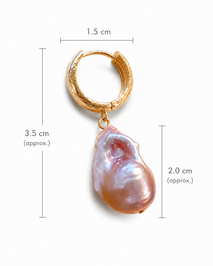 Pink Baroque Freshwater Pearl Hoop Earrings – Sterling Silver
