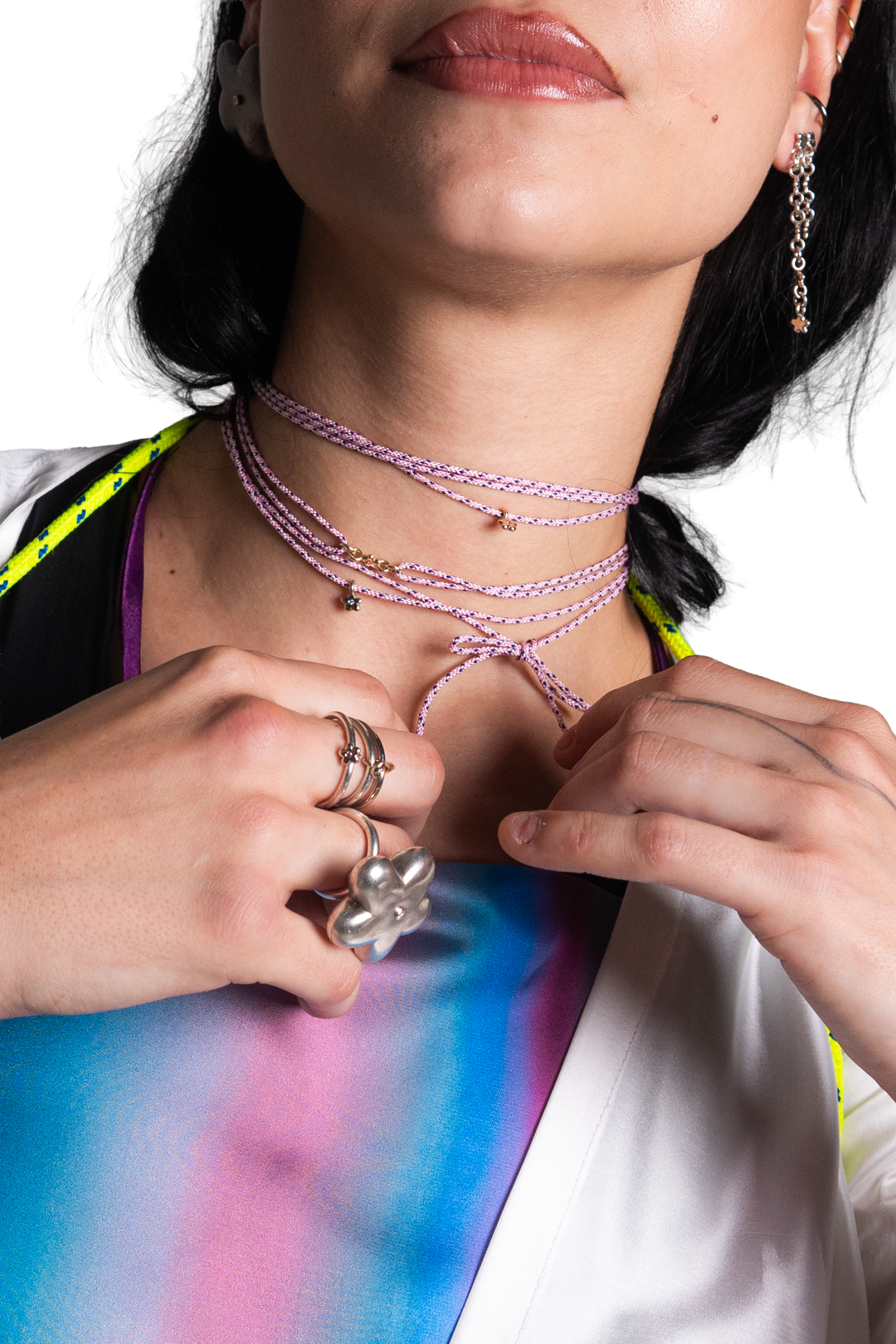 Celestial Whisper — Tiny Star Sapphire Silk Cord Necklace