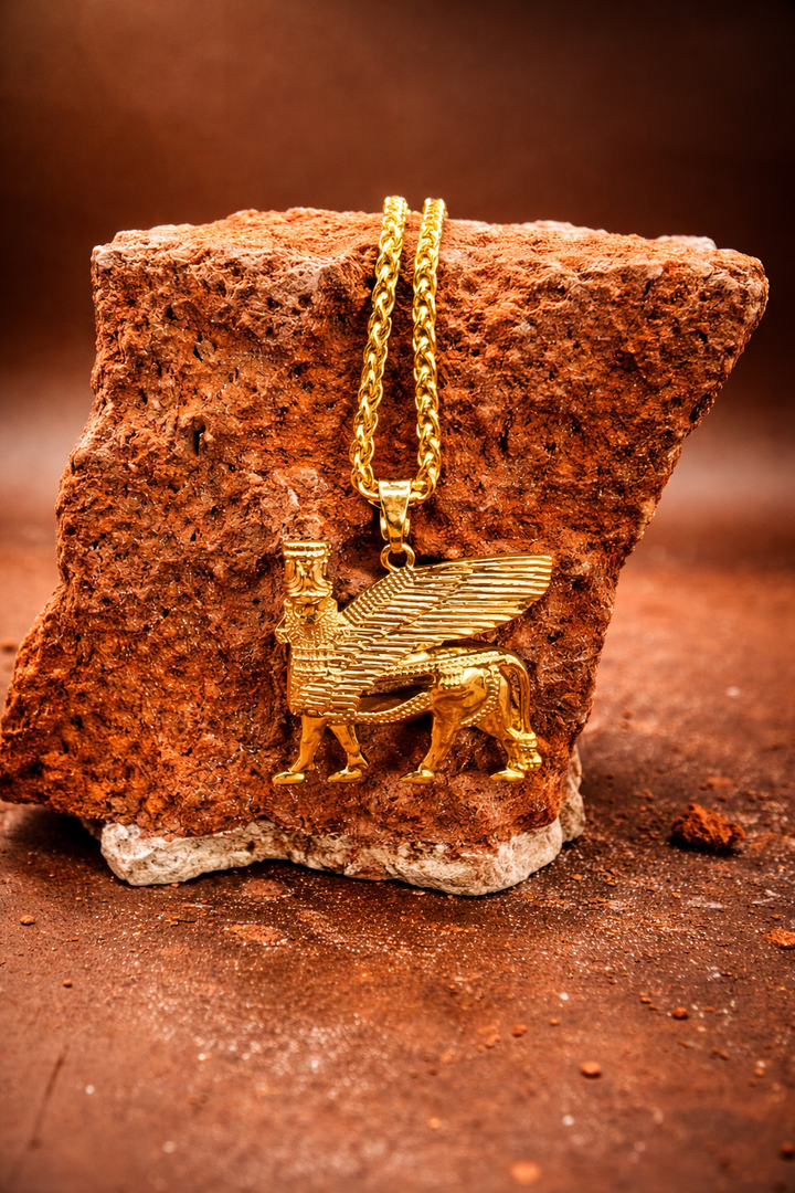 Lamassu Guardian Pendant – Ancient Mesopotamian Power| Stainlesssteel