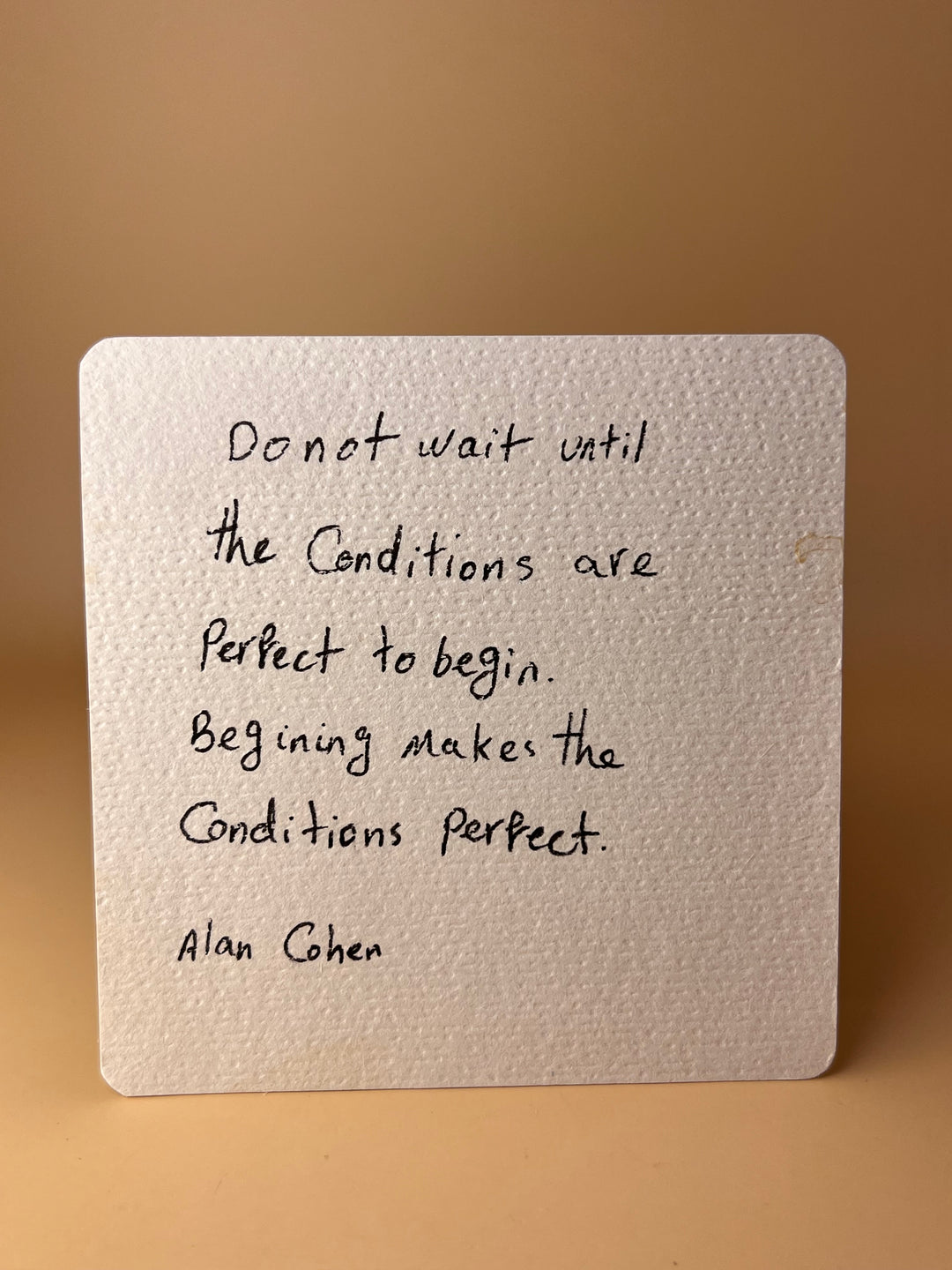 “The Power of Beginning” Handwritten Quote Card