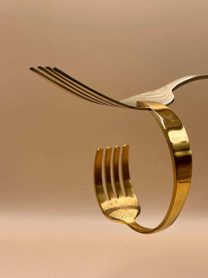 Fork cuff  bracelet goldfilled stainless steel