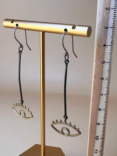 Athena’s Gaze – Mixed Metal Eye Earrings