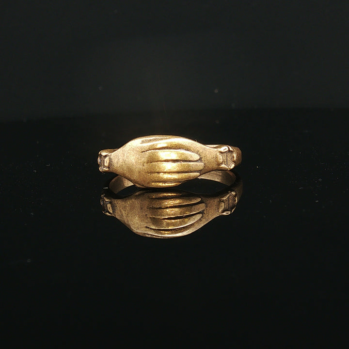 ntage Indian Brass Hand Ring – Bohemian Statement Ring Size 8