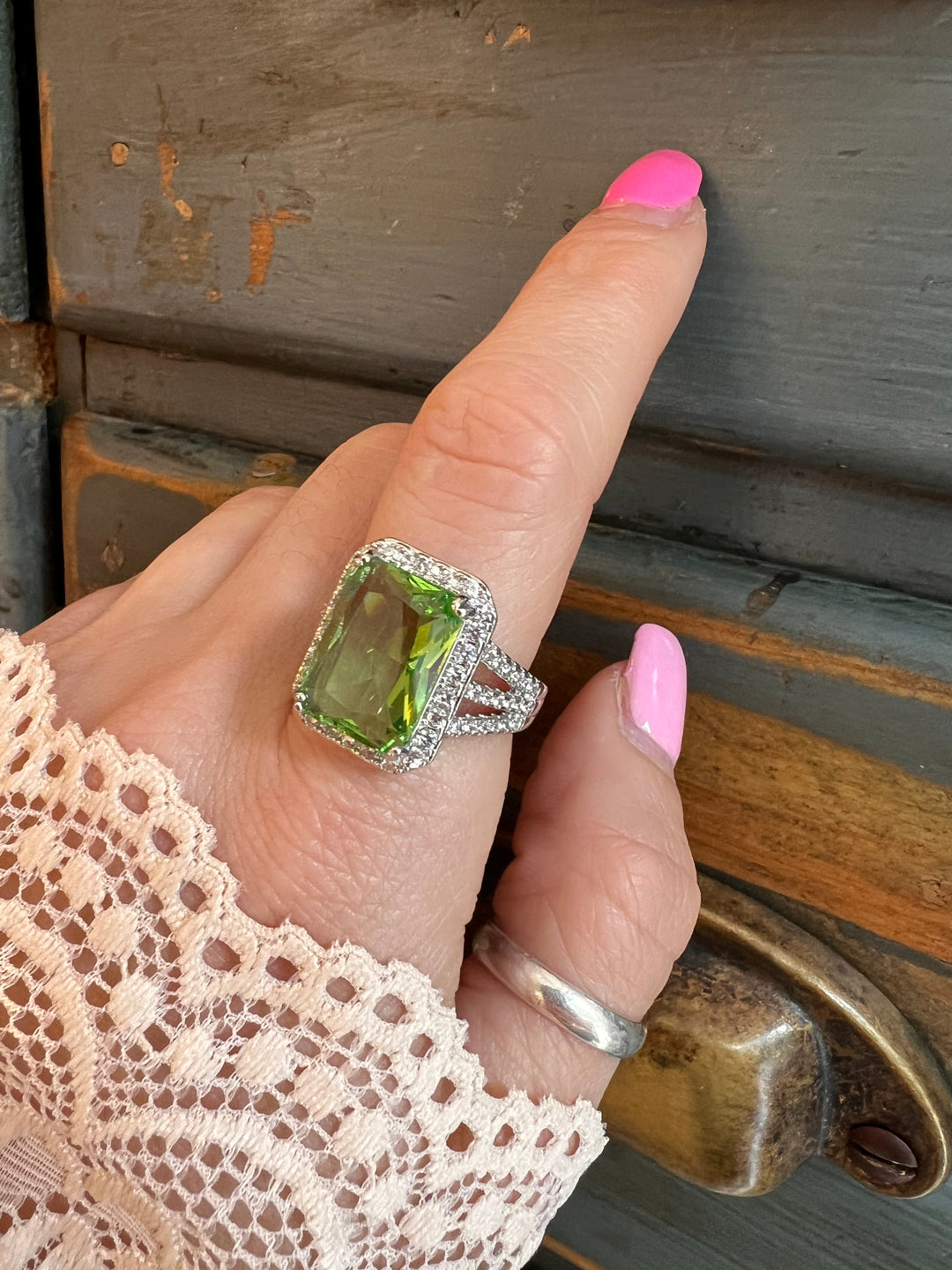 Green Glance – Statement Ring in Zirconia & Steel (Customizable)