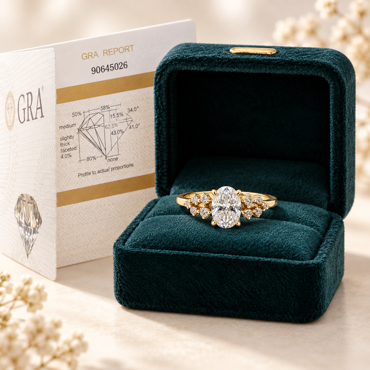Golden Promise Moissanite Gold Plated Silver Engagement Ring
