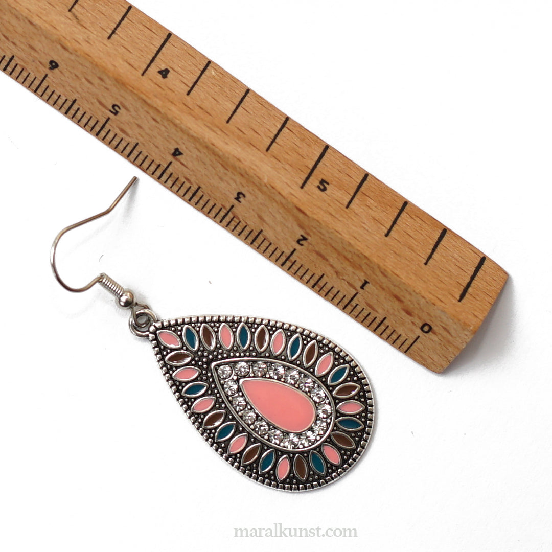 Indian Bohemian Pink Drop Earrings