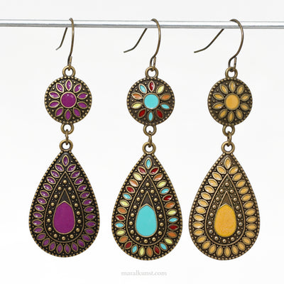 Bohemian oriental ethnic colorful earrings