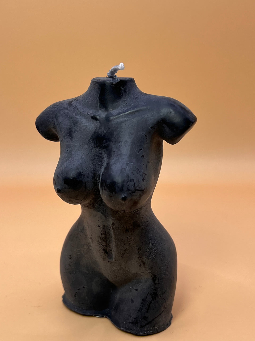 Feminine energy handmade sculpture candle black and white size 10x5 cm