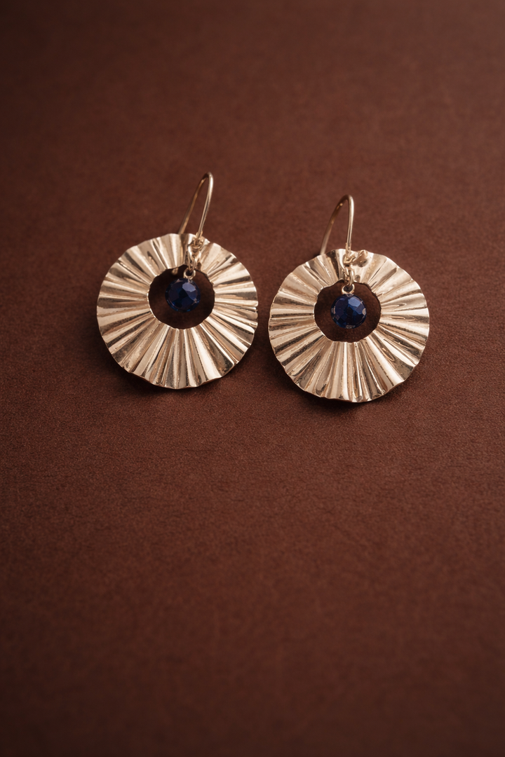 Parto – Lapis Lazuli Sunlight Art Earrings in Sterling Silver 925