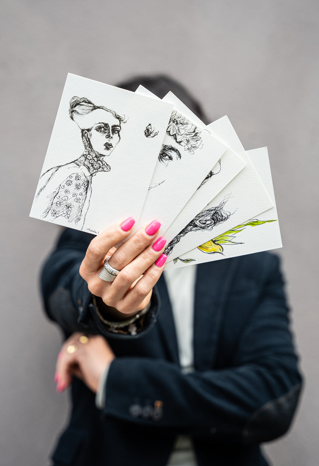 Let it go hand drawing postcard