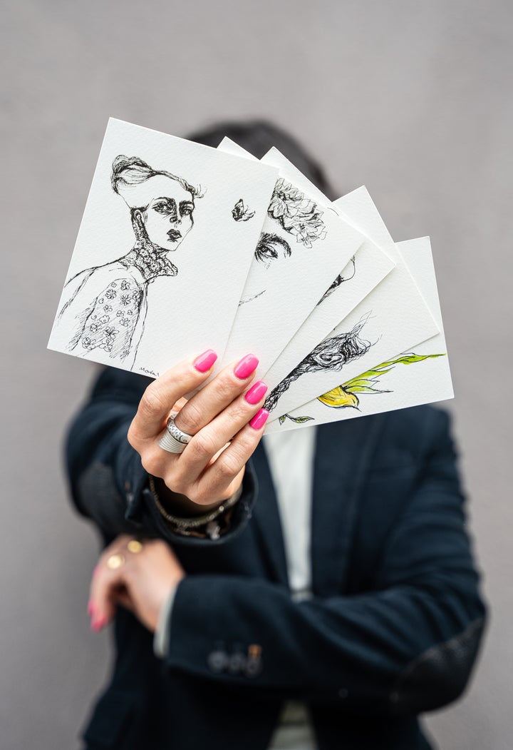 Let it go hand drawing postcard