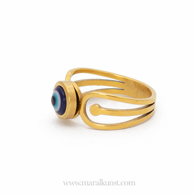 Turkish amulet gold plated ring