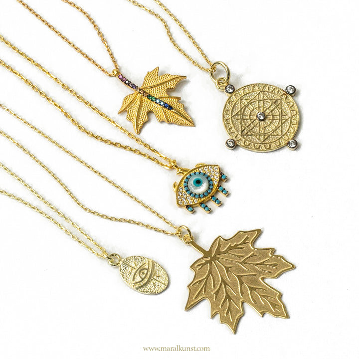 Gold Plated silver Turkish design leaf
