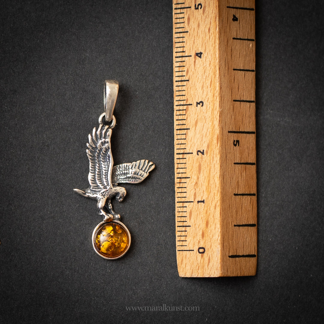 Amber Talon – Silver Eagle Pendant