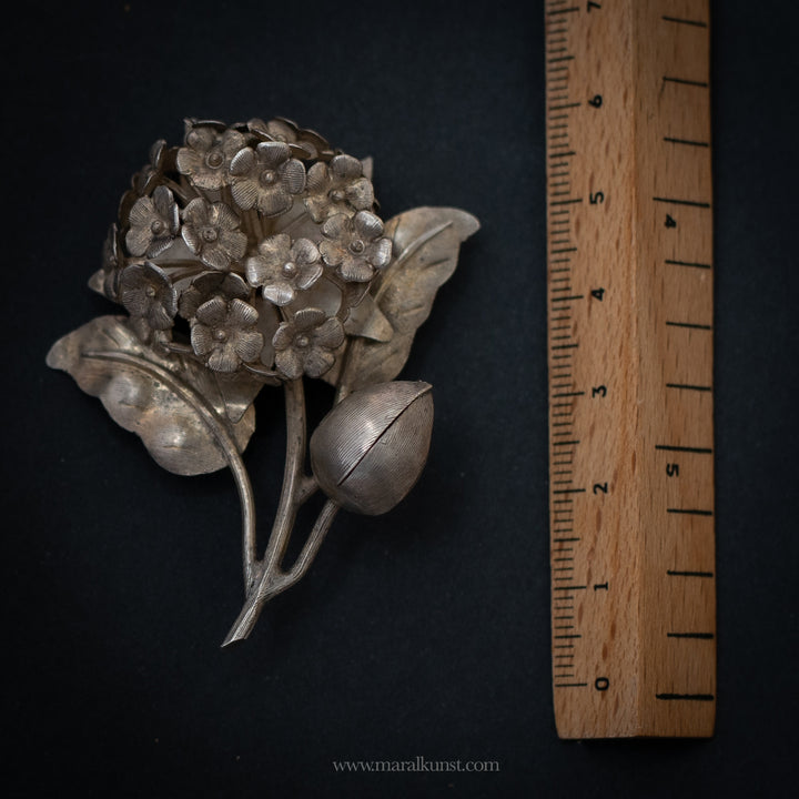 Vintage premium handcrafted 925 Silver Flower Brooch