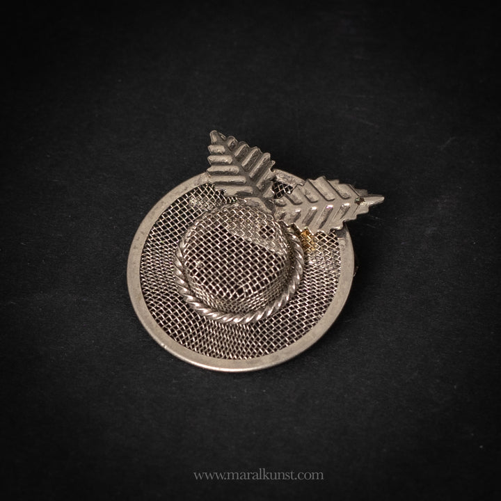 Vintage 925 Silver Woman Hat Brooch
