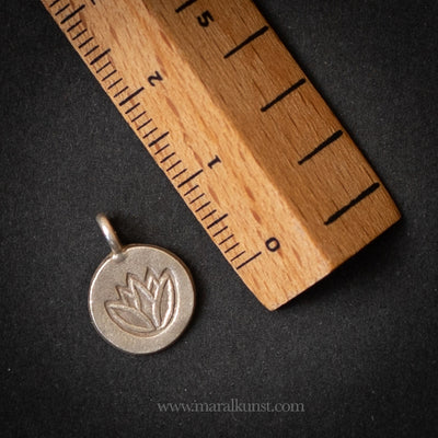 Lotus engraved handmade 925 silver charm