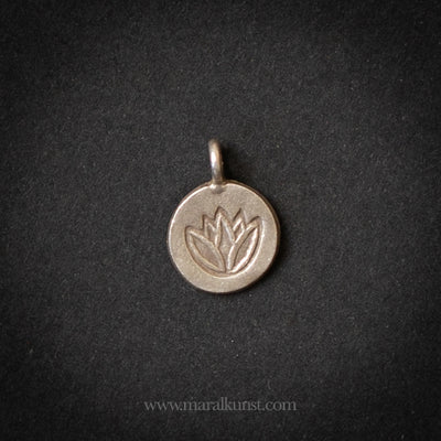 Lotus engraved handmade 925 silver charm