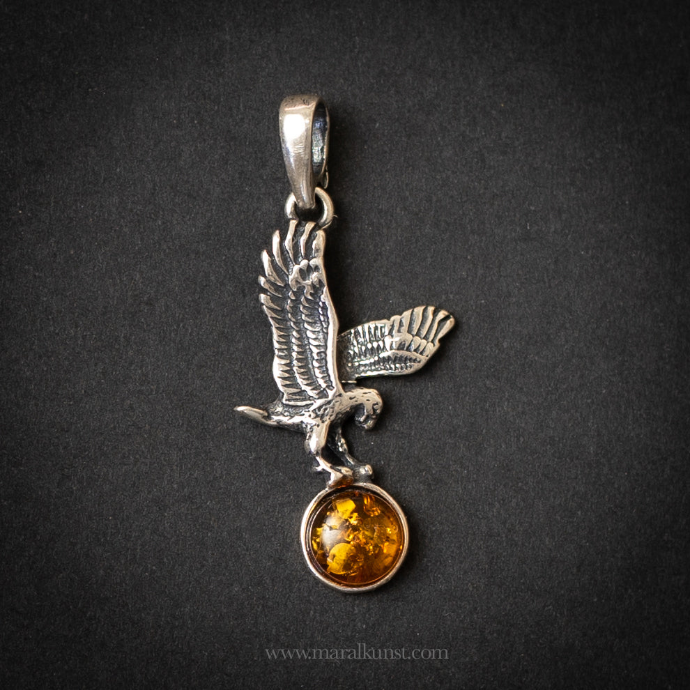 Amber Talon – Silver Eagle Pendant