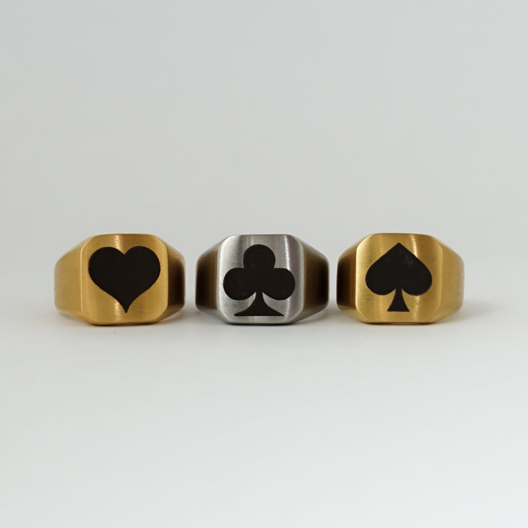 Maral ace poker card engraved  signet ring