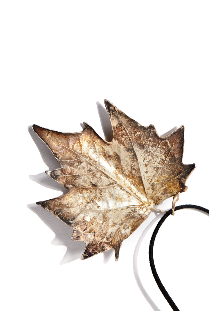 Leaf Necklace – Alquimia Collection | Contemporary Bronze & Sterling Silver Art Necklace
