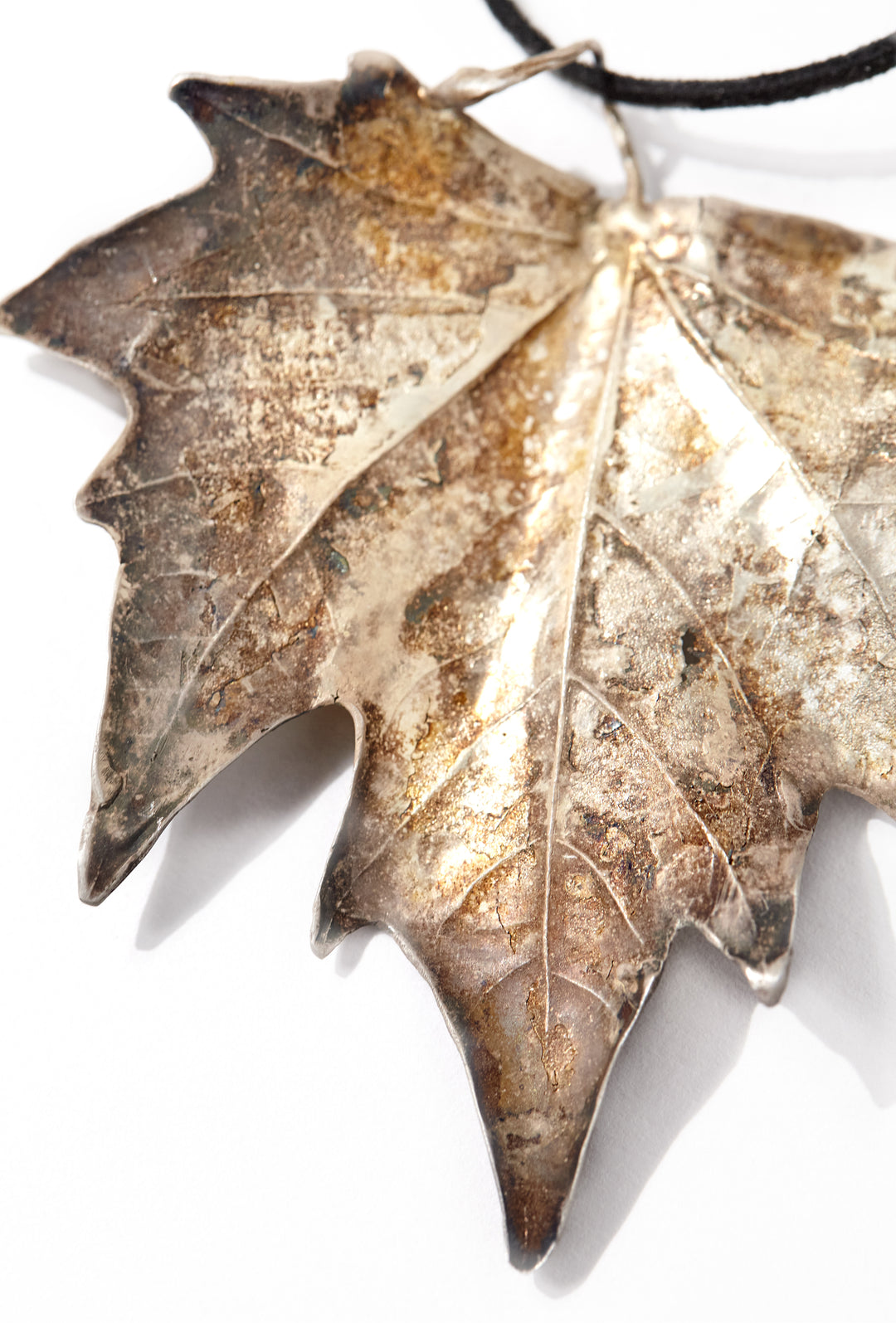 Leaf Necklace – Alquimia Collection | Contemporary Bronze & Sterling Silver Art Necklace