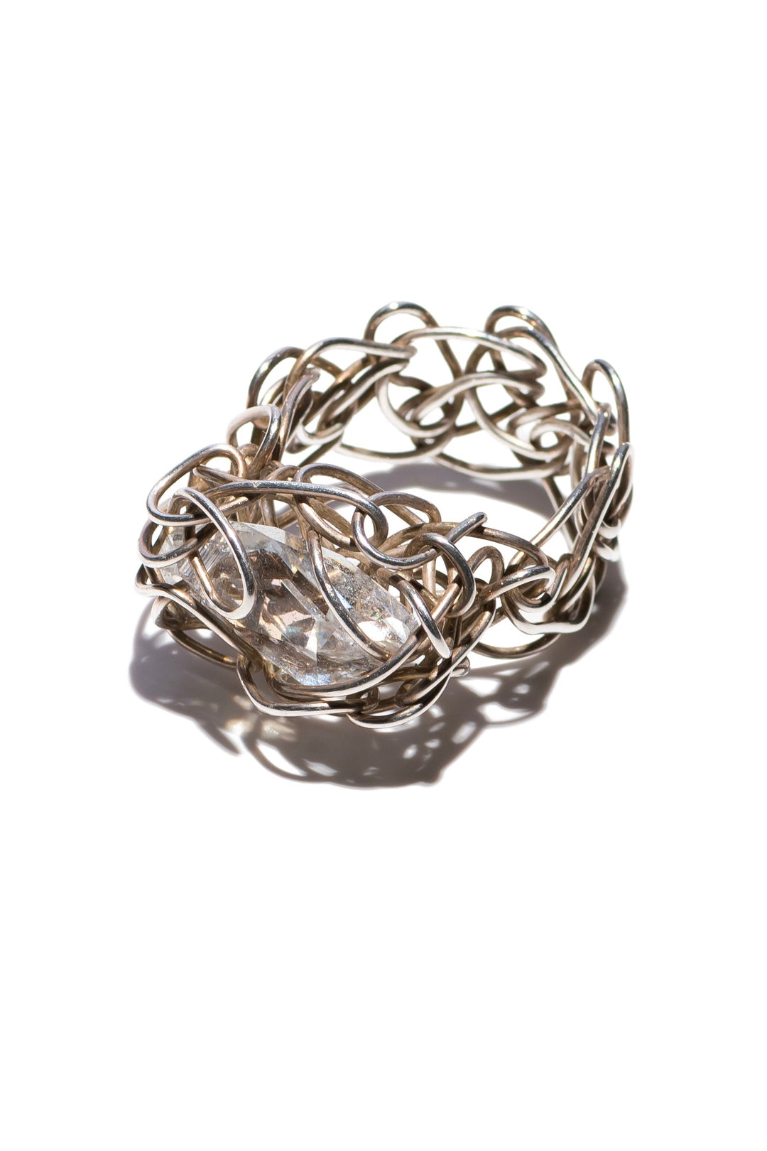 Luz Swarovski Ring – Handcrafted Sterling Silver Ring with Swarovski Crystal | Contemporary Artisan Jewelry