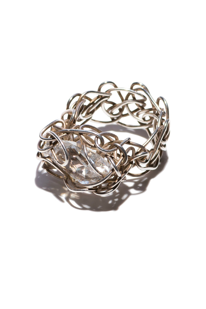 Luz Swarovski Ring – Handcrafted Sterling Silver Ring with Swarovski Crystal | Contemporary Artisan Jewelry