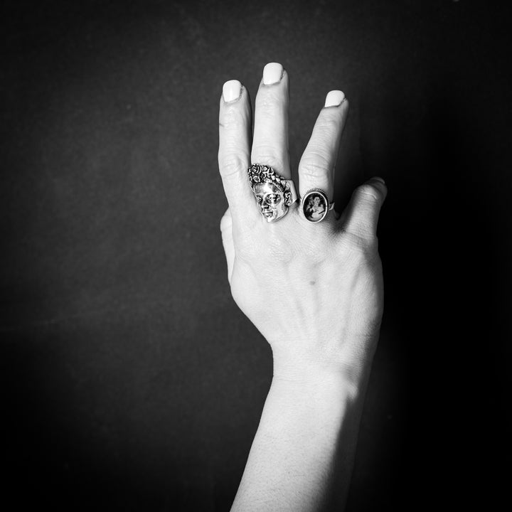 Maral premium authentic Frida kahlo Mexican Artist portrait sculpture 925 silver ring