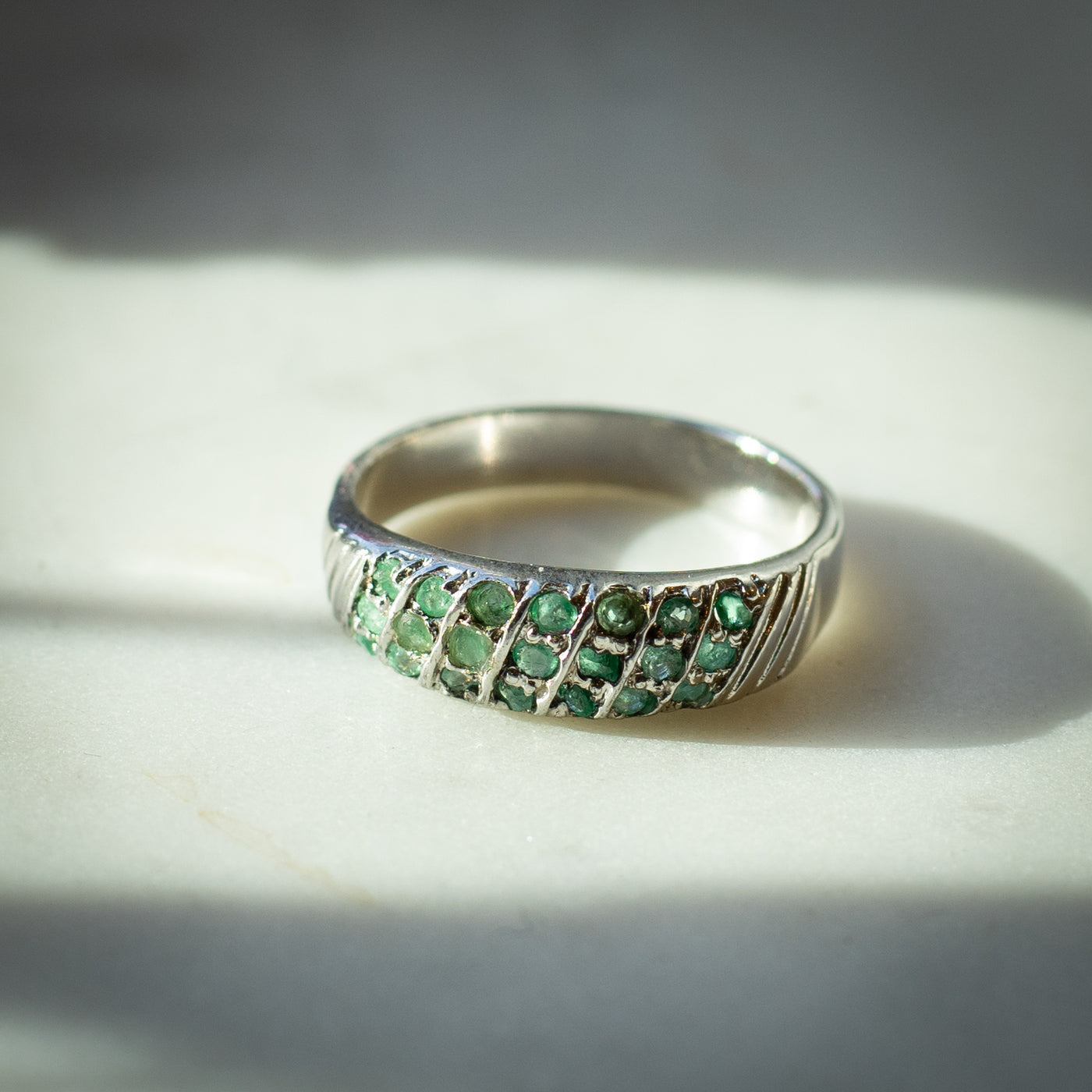 Maral Prague Emerald sterling silver ring the premium