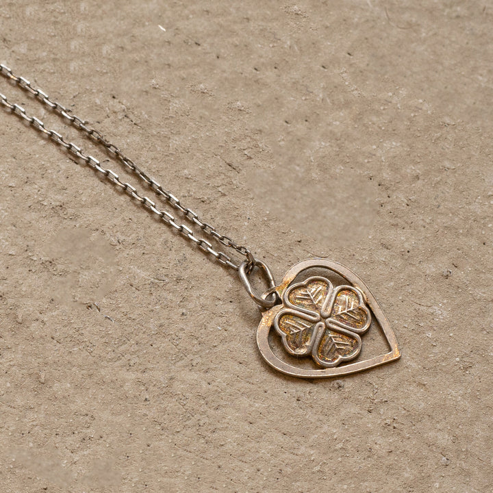 Lucky Four Leaf Clover vintage Necklace(antique)
