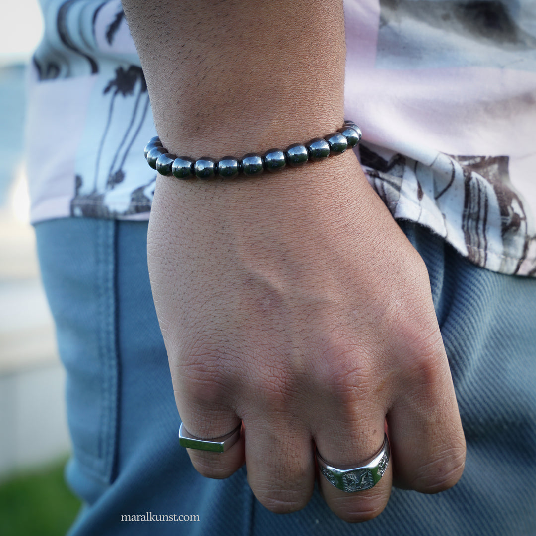 Maral Hematite gemstone beaded bracelet