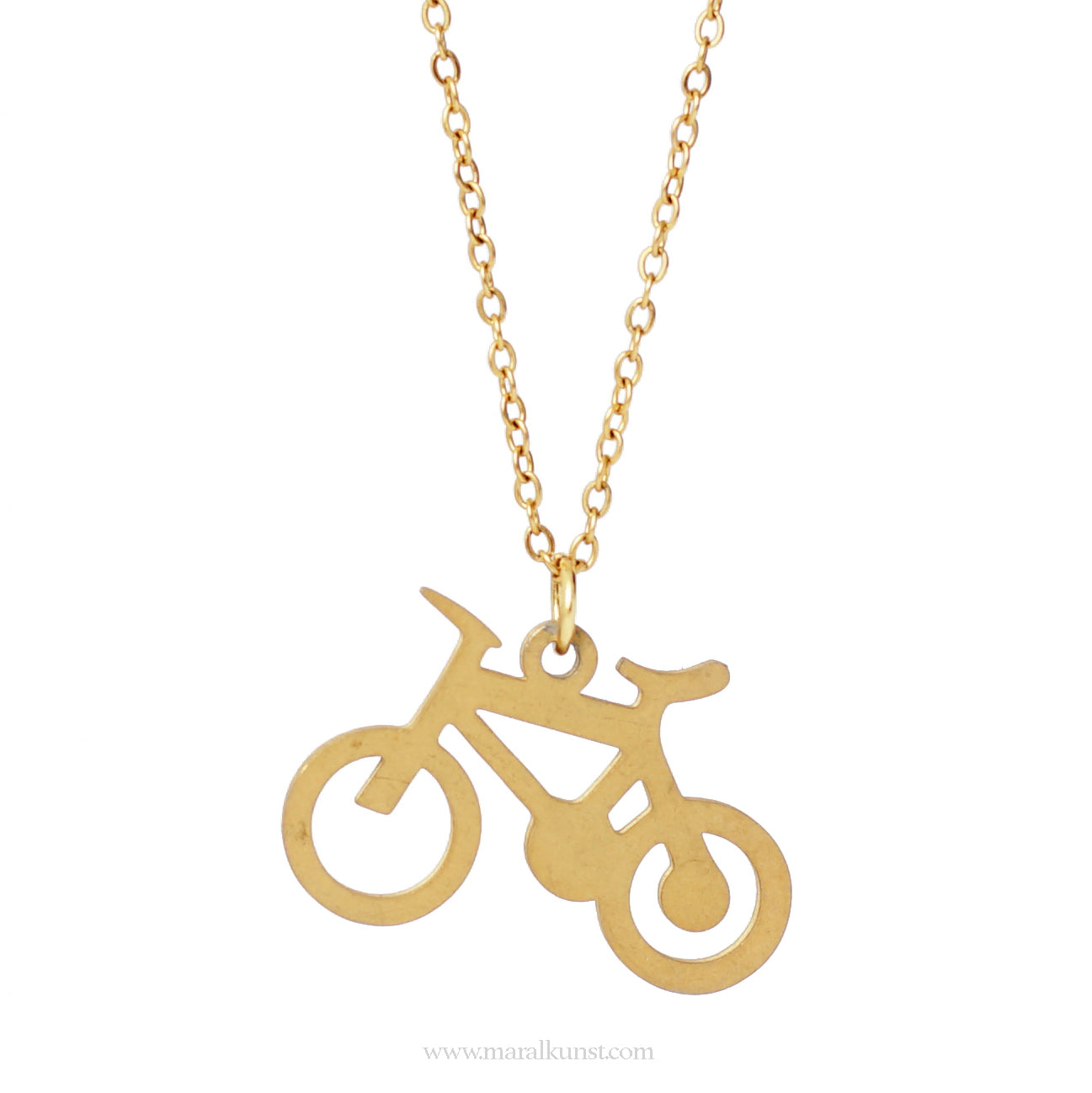 bicycle gold plated steel necklace