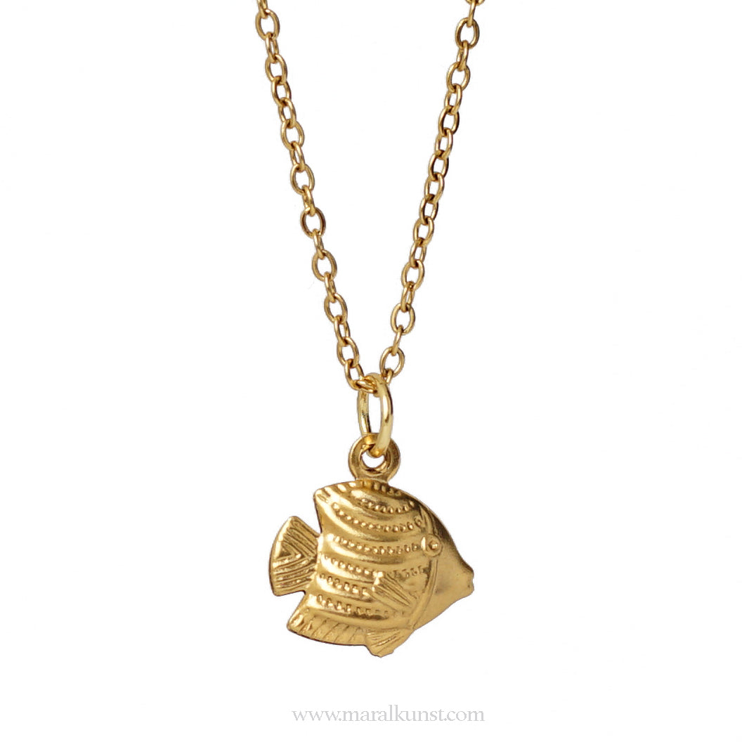 fish gold plated necklace