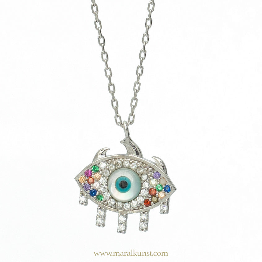 Evil eye 925 silver Turkish design necklace