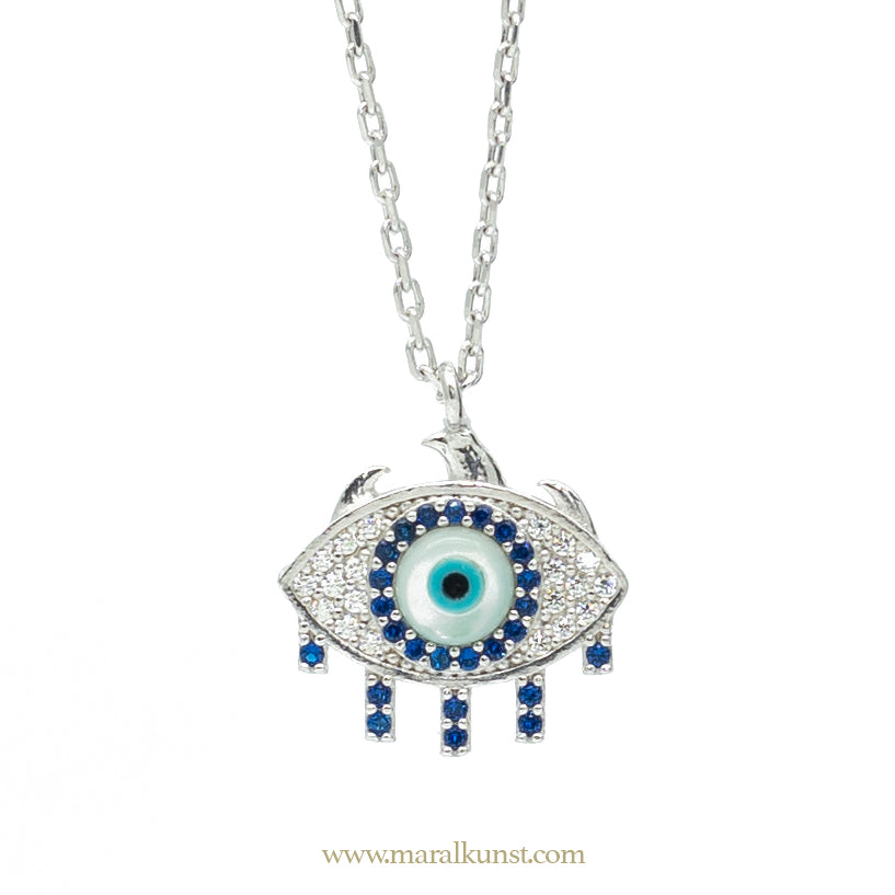 Evil eye Turkish 925 silver necklace