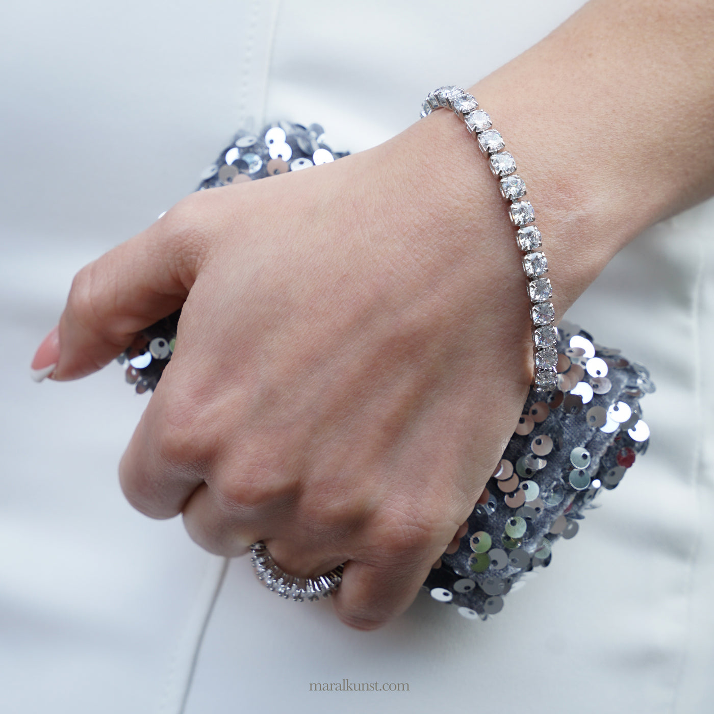 Parisian Cz crystal 925 silver bracelet