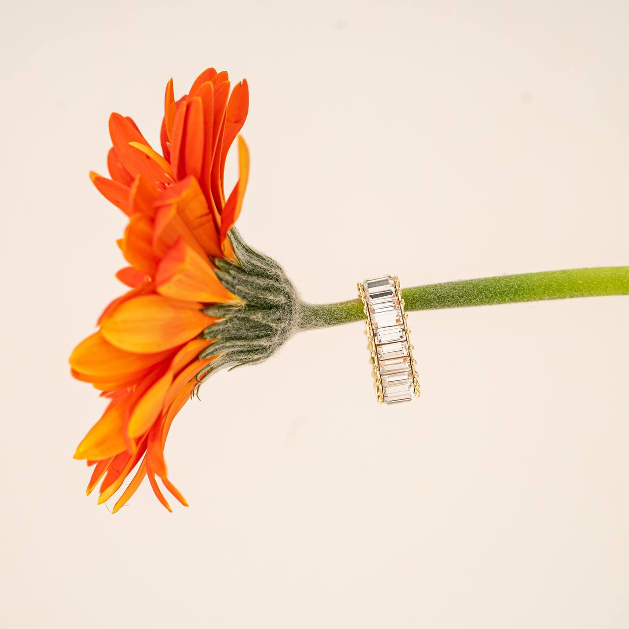 Indian Tennis Crystal Gold Plated Copper Ring