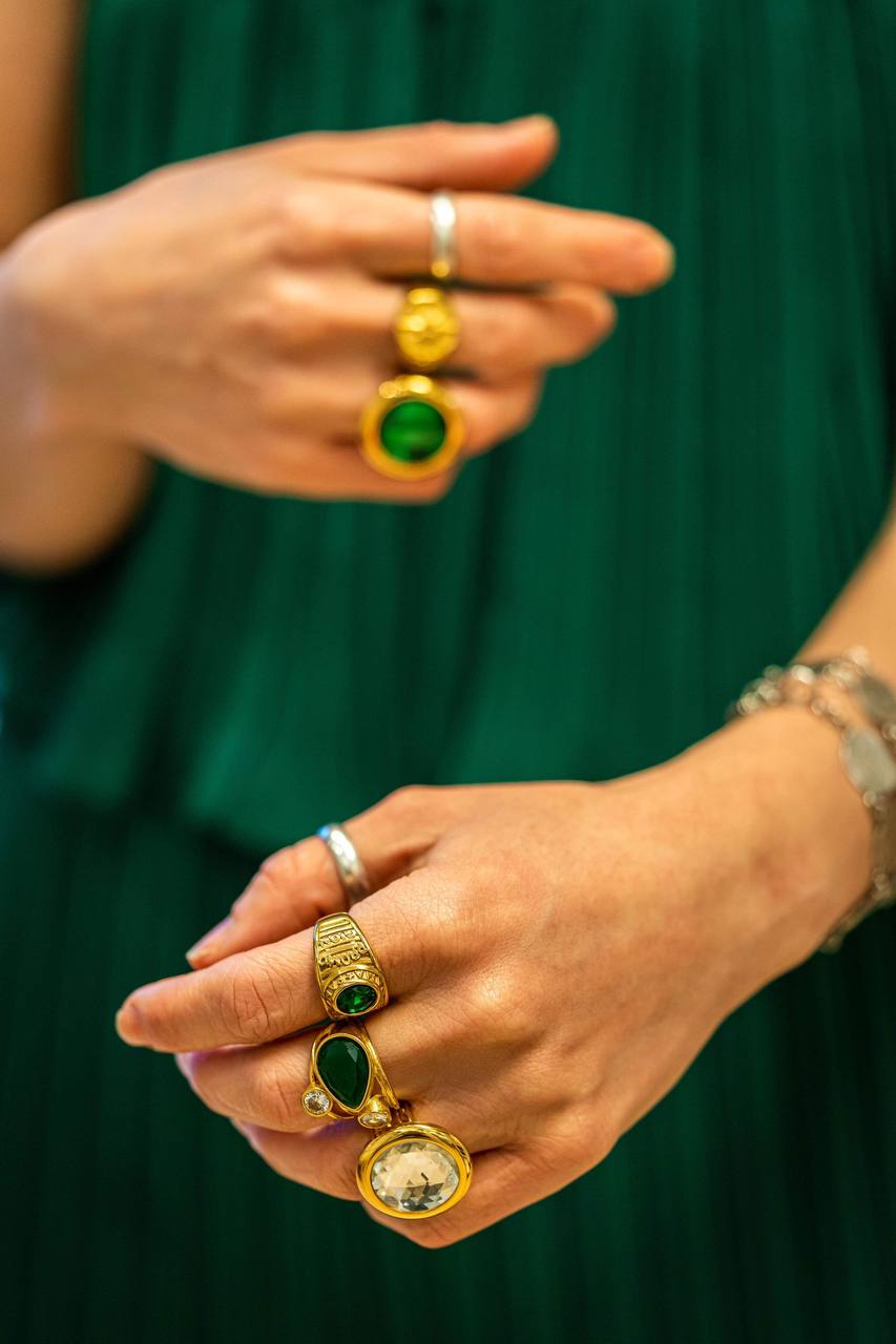 Deep Green Stone Ring