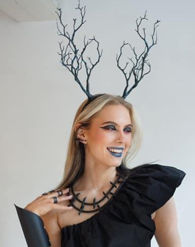 Black recycled pvc designer Avant-garde necklace