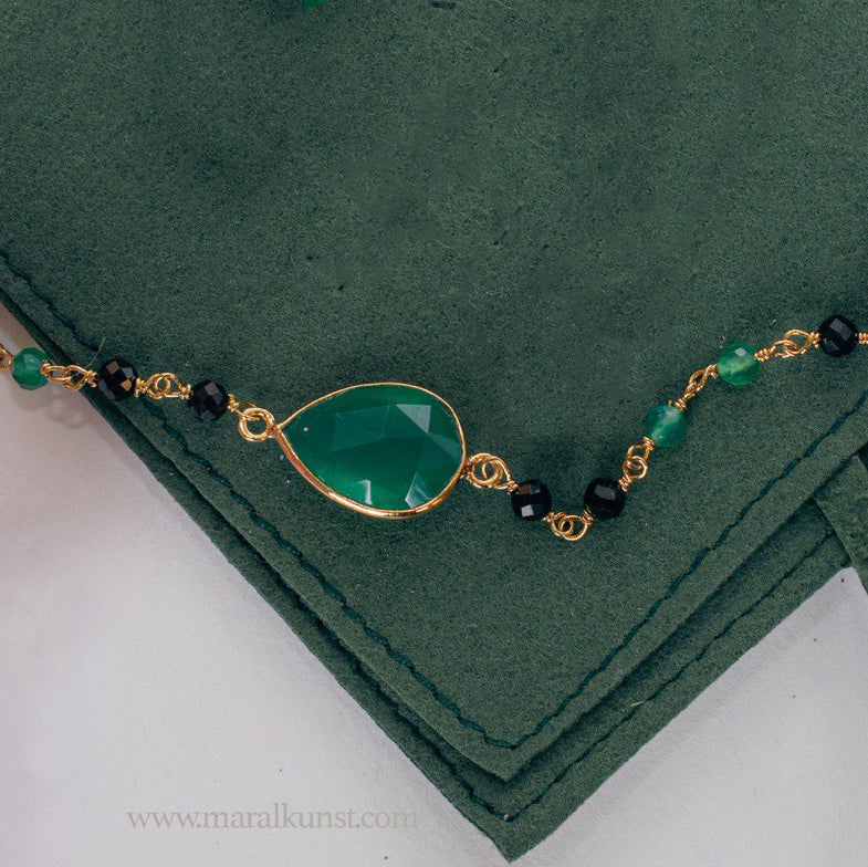 Parisian green onyx handmade  bracelet