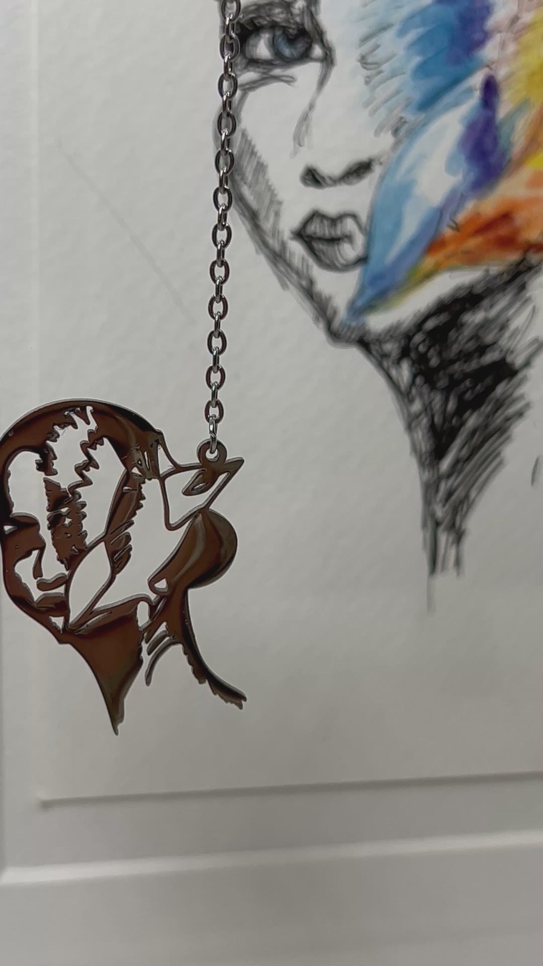 Maral original Drawing Necklace Woman vulnerable collection