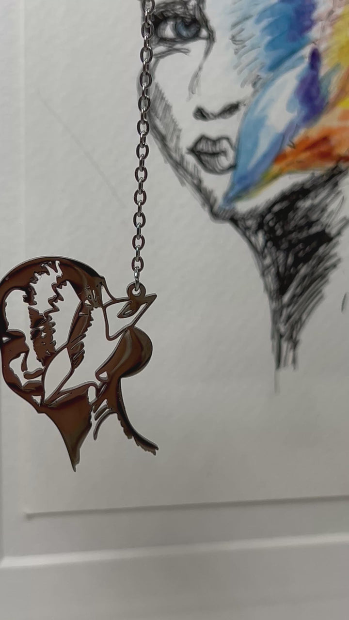 Maral original Drawing Necklace Woman vulnerable collection