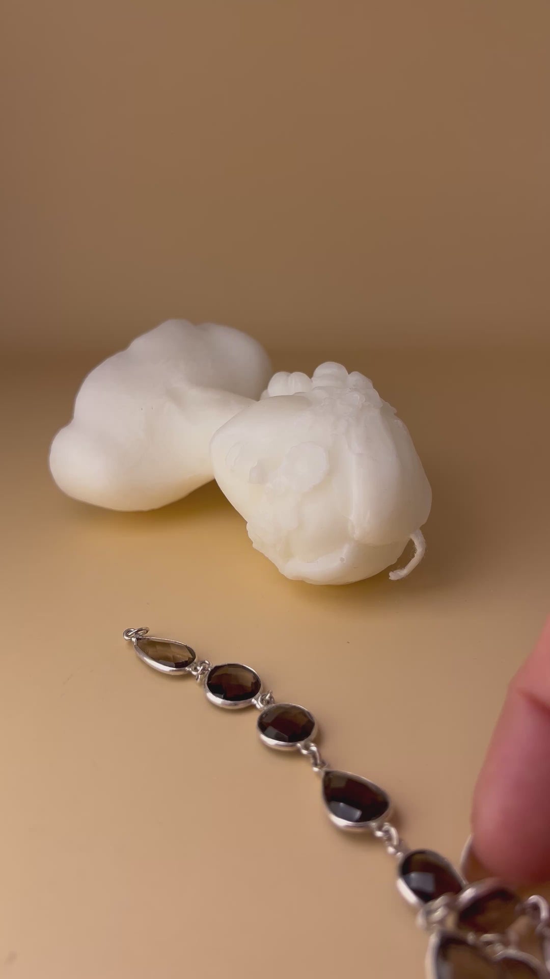 Smoky Quartz Elegance – Sterling Silver Bracelet