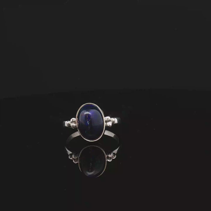 Blue Sapphire Ring – Sterling Silver 925 Handmade | Bohemian Gemstone Ring