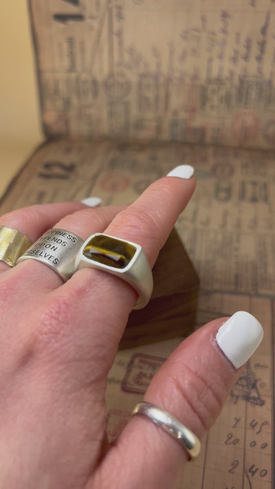The Eye of Power – Artisan Silver Ring with Tiger’s Eye