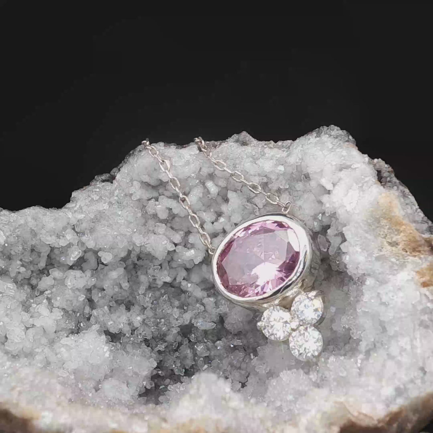 Pink Zirconia Luxe Necklace — One-of-a-Kind Handcrafted Elegance