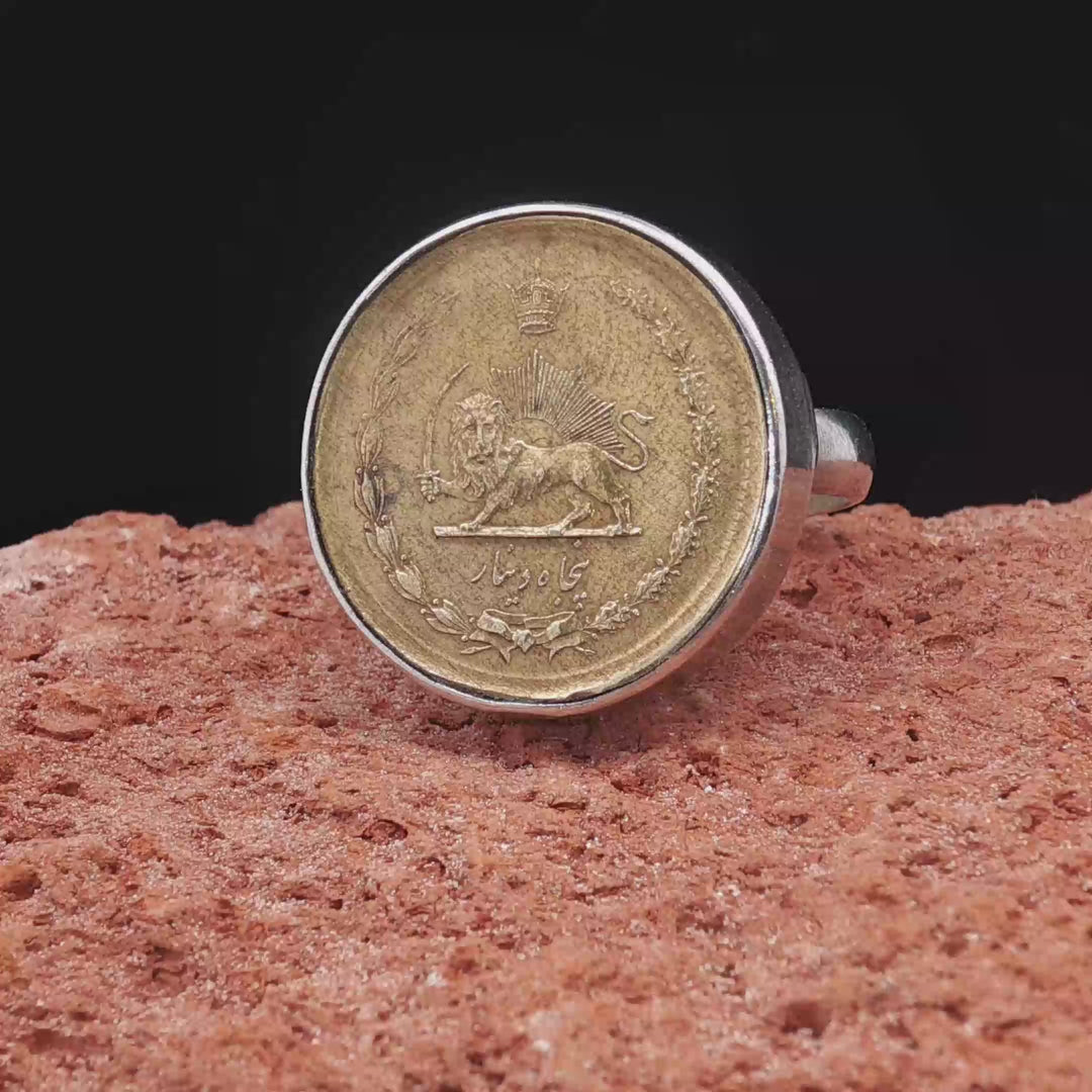 Shir o Khorshid Heritage Ring – Pahlavi 50 Dinar in Sterling Silver “A circle of silver. A century of history.”