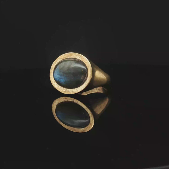 Celestial Labradorite Indian brass Ring